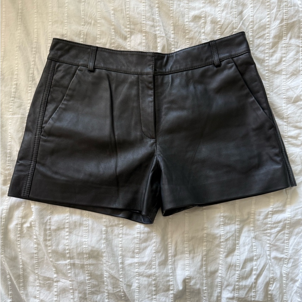 French Connection Black Genuine Leather Shorts